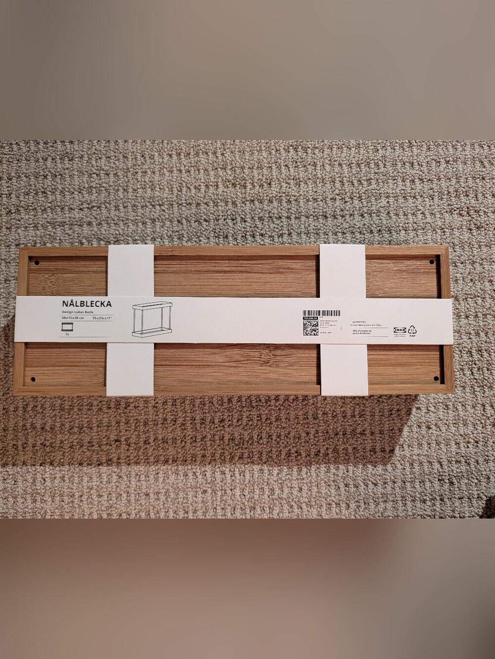 Ikea NÅLBLECKA Kitchen countertop organizer, metal/bamboo, 15x5 1/8x11 "